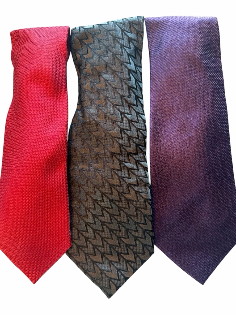 Michael Kors Silk Ties - Lot Of 3- Plum, Red And Gray
Geometric Design NWOT